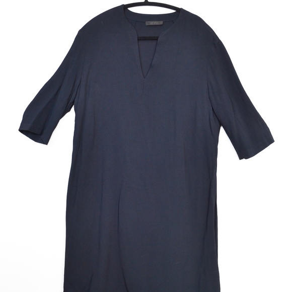 The Row Navy Minimal Tunic Dress | Quiet Luxury Mini Shift Dress - Picture 1 of 10